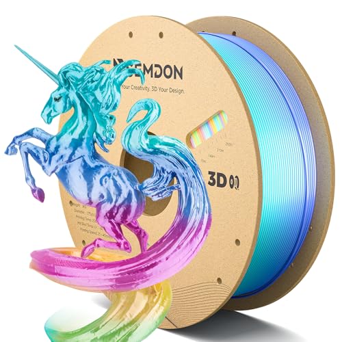 Image of 2026 New PLA Filament 1.75mm, Silk PLA Filament Multicolor Candy Rainbow PLA, High Speed 3D Printer Filament Accuracy + /- 0.02mm, 1kg Spool Fits for Most FDM Printers