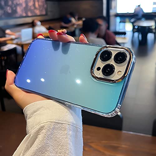 Coque iPhone 14 Pro Max claire silicone violette pailletée
