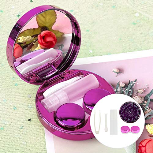 HEALLILY Kit de estojo de lentes de contato para viagem fashion com areia movediça cor brilhante cai