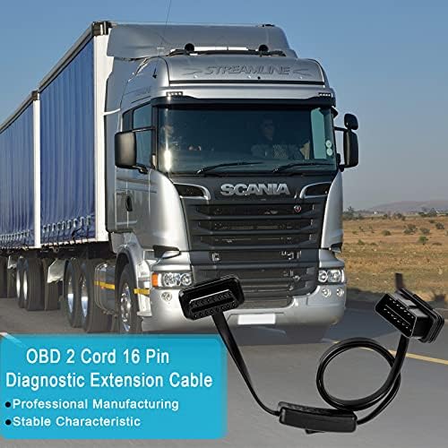 Hakkin GC-Mc16P2-03 OBD 2 Cord 16 Pin Male to Female Right Angle Diagnostic Extension Cable with Power Switch to Avoid Battery Drain