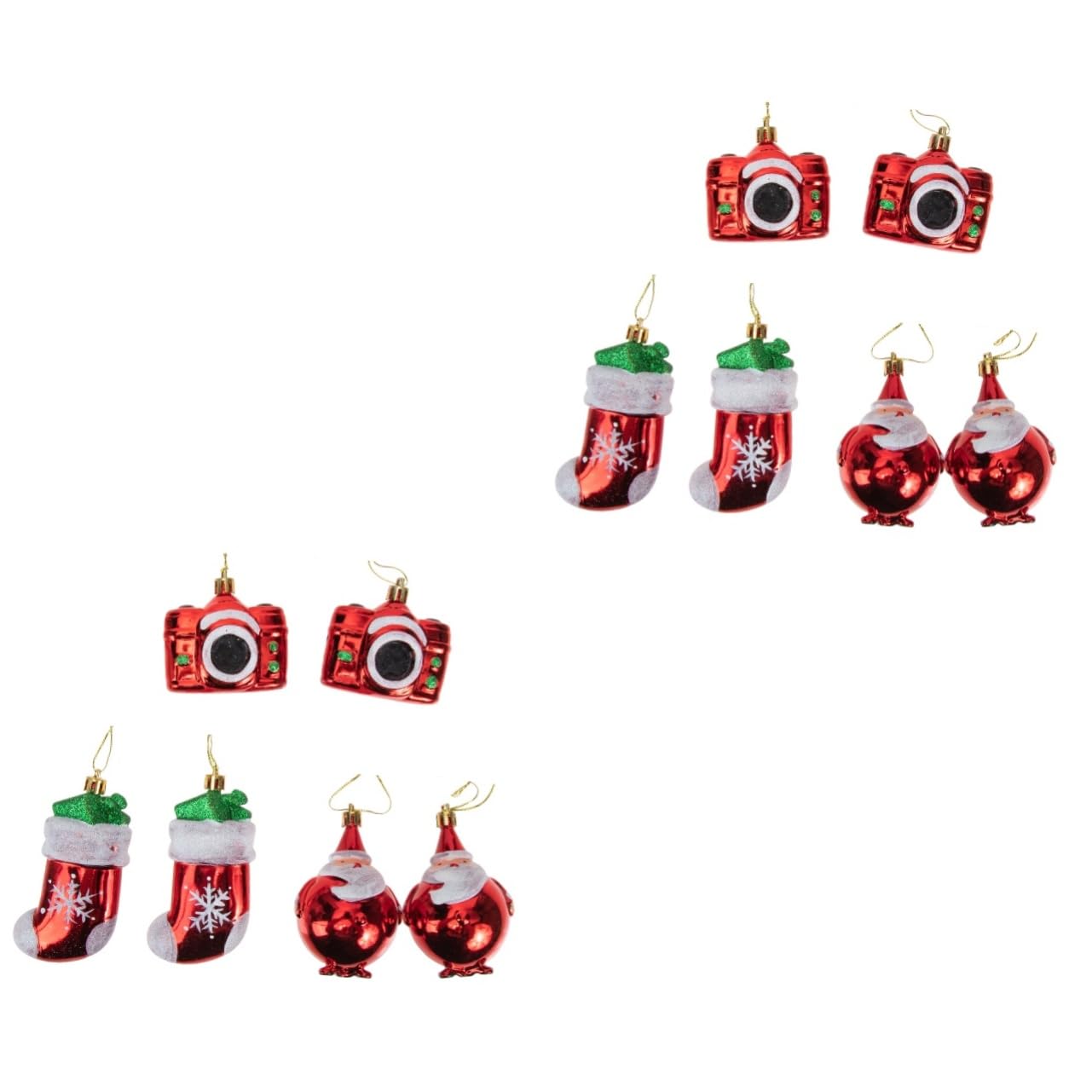 Cabilock 12 Piezas decoración del árbol de Navidad Adorno Colgante de Navidad decoración de la Natividad Colgantes navideños Manualidades navideñas Adornos para arboles de Navidad Rojo
