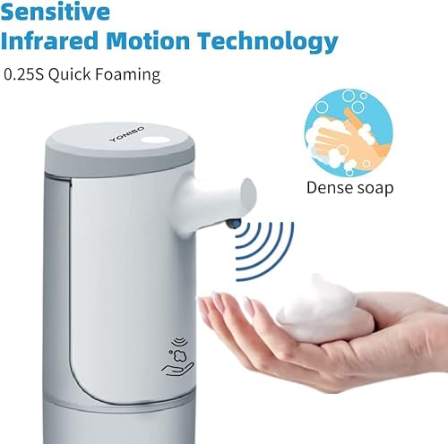Automatic Soap Dispenser, Waterproof Rechargeable Soap Dispenser, Touchless Foaming Soap Dispenser,Infrared Motion Sensor Hands Free Countertop Soap Dispensers，For/Kitchen/Bathroom/Hotel(450Ml/15Oz) #TOP2