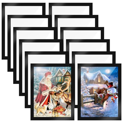 GOYADA 12 Pièces Cadre d'affichage Magnétique, Cadre d'information Autocollant, A4 Cadre Magnétique, Cadre Magnétique Auto-adhésif pour Documents, Photos, Affiches, Publicité