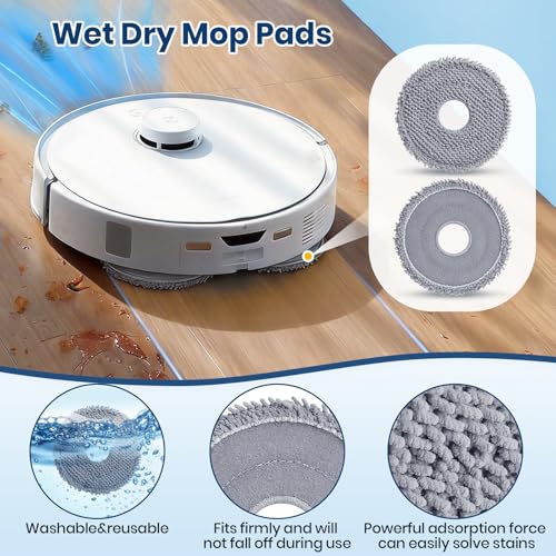 Image of 30Pcs Replacement Parts for Roborock Qrevo S5V, Curv, Edge, Edge S5A, Curv S5X Robot Vacuum Kit, 2 Main Brush 6 Hepa Filter 6 Mop Pads 6 Side Brush 6 Dust Bags 1 Screwdriver 1 Clean Tool