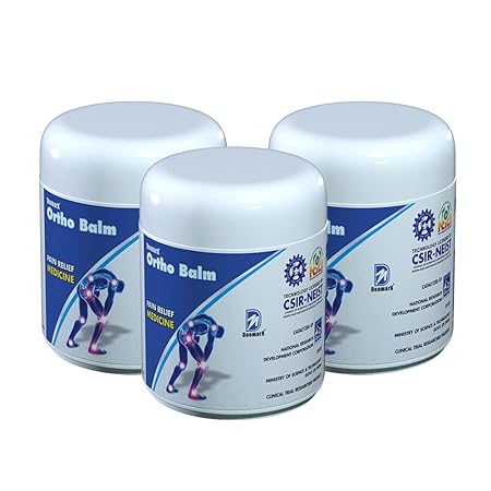 Deemark Ortho Balm, Pack of 3, 50 Grams Each, Relief Knee Pain | Back Pain | Shoulder Pain | Muscles Pain | Joint Pain | Pure Ayurveda | Licensed by CSIR-NEIST | Catalyzed By NRDC