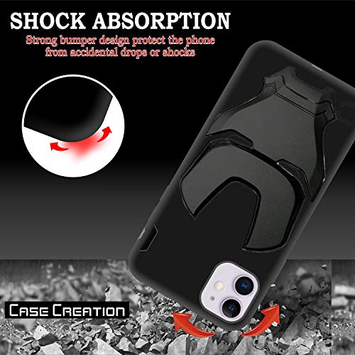Image of COVERLY Official 3D Touch Feel Trending Avengers Logo Mask Soft Rugged Grip Silicone Iron Man Super Power Cartoon Movie Engraved Silicone Matte Back Cover for Apple iPhone 12 Pro - Black
