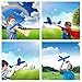 MIMIDOU 4 Pcs Catapult Slingshot Plane 2 Flight Mode Glider Airplane 2 Ways to Play Outdoor Flying Toy for Kids as Gift.