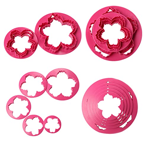 Sk 5-Piece Peony Fondant Cutters Set Sugarcraft Modeling Tools Kit For Cake Decoration Red #TOP4