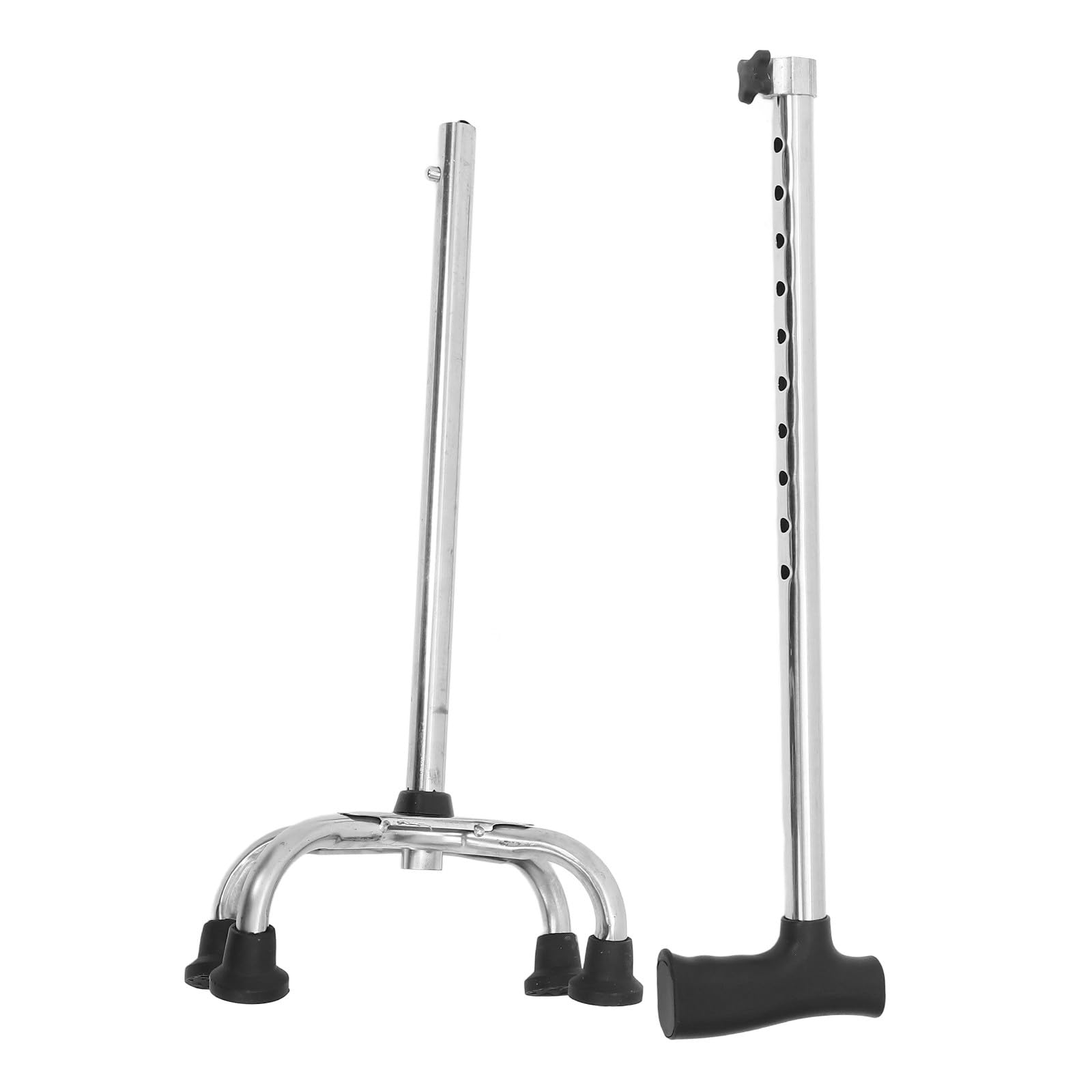 Gatuida Bastone da Passeggio per Uomo Regolabile in Acciaio Inox 4 Punte Antiscivolo, Canna Stabile per Anziani e Mobilità Quotidiana, Ausilio per Stabilità e Sicurezza Interna ed Esterna