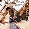 Sega ad immersione con guida da 2x700mm, sega circolare manuale da 1200W, profondità di taglio 57mm, inclinazione di taglio da 0 a 45°, Ø165mm 40 denti, per legno duro, compensato, laminato, altro