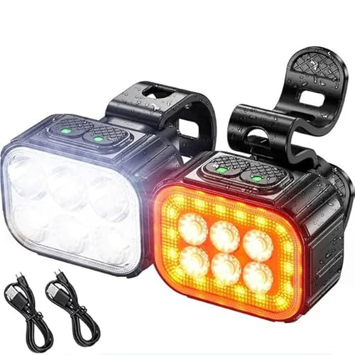Kit Farol de 6 LEDs e Lanterna Traseira de LED Para Bike Kit Luz de Bike Kit Luzes Bicicleta