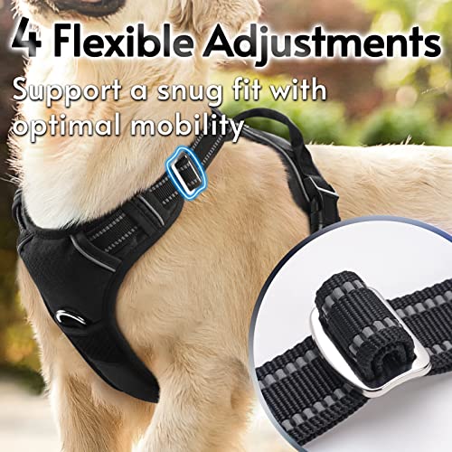 Dooradar Dog Harness For Large Dogs No Pull, No Choke Dog Harness Soft Padded, Adjustable Reflective Dog Vest With Handle Control, Suitable For Small Medium Large Dogs Training Walking, Black, Large #TOP4