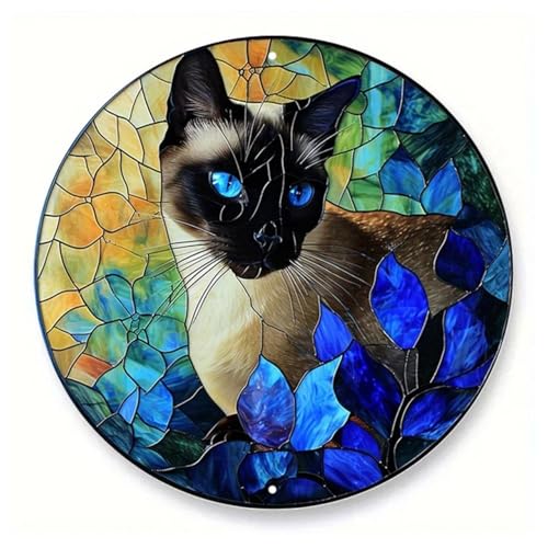 猫 メタル ウォール アート 壁 飾り 装飾 ディスプレイ 彫刻 インテリア アルミ ステンドグラス (B)のサムネイル
