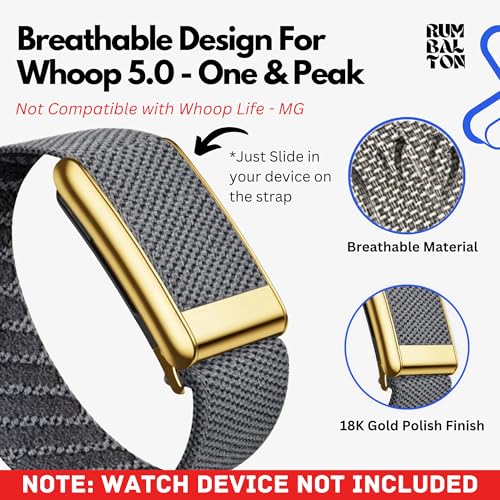 Image of Nylon Strap Compatible with Whoop 5.0 Band Strap - Durable, Adjustable Fitness Tracker Strap | Breathable, Comfortable Bands for Workout, Sleep, and Health Monitoring (Device Not Included)