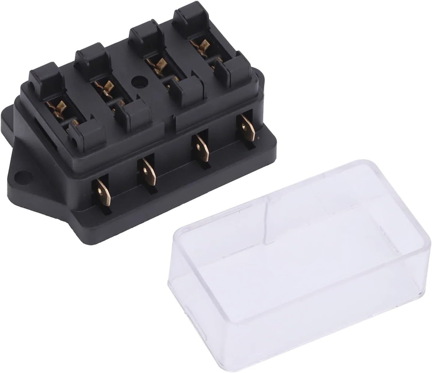 Car 4 Way Blade Fuse Holder Box Waterproof with 4pcs Fuse for Wiring Related to Series fuses 12V-24V Auto Car Boat