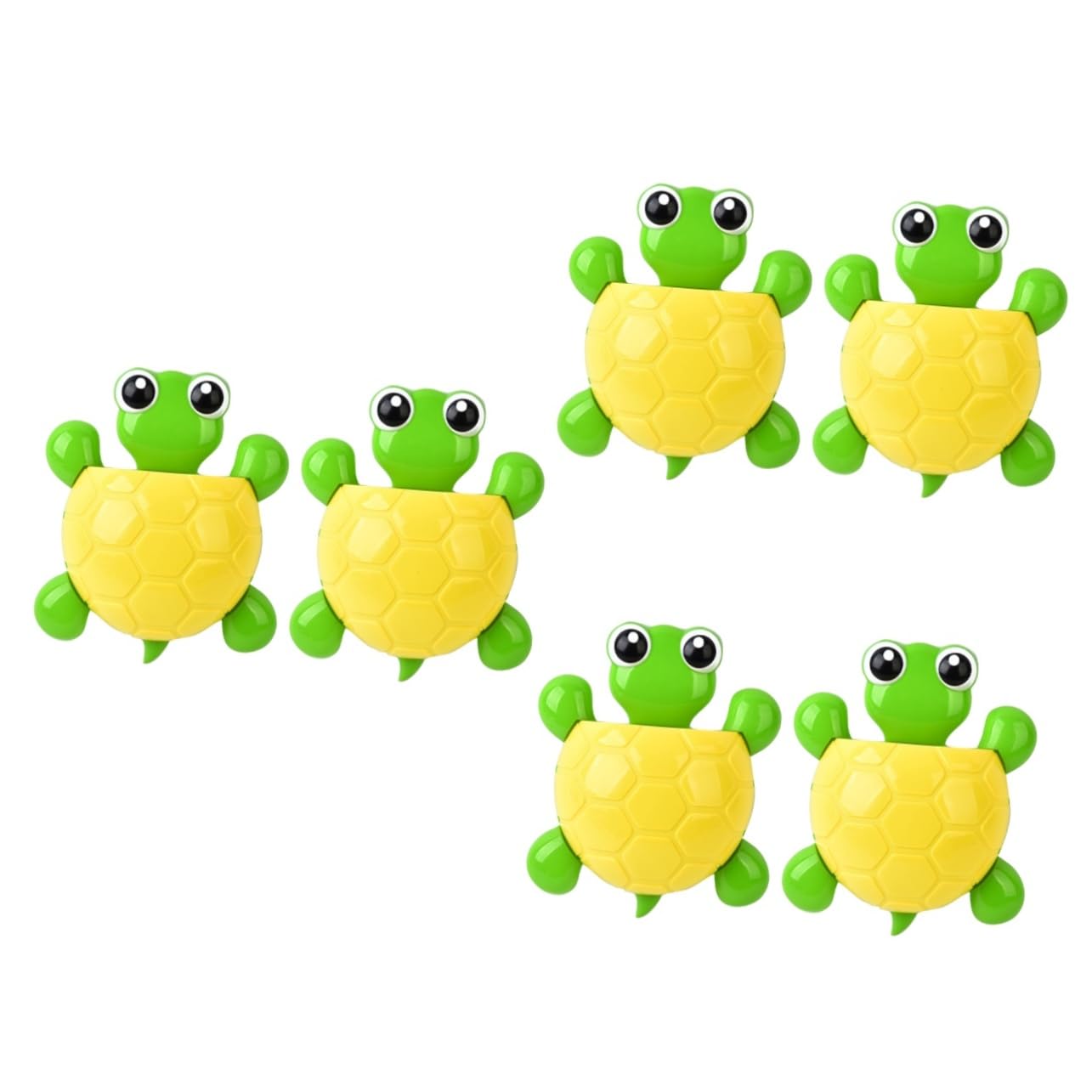 Alipis 6piezas Soporte De Cepillos De Dientes De Tortuga Ventosa Organizador De Pasta De Dientes y Accesorios Amarillo Diseño Creativo y Práctico para Baño