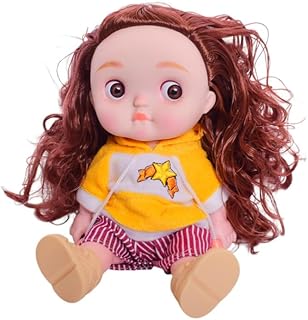 عروسة صغيرة بتصميم عصري مع نظارات وأزياء قابلة للتبديل للبنات، 6442، متعددة الألوان