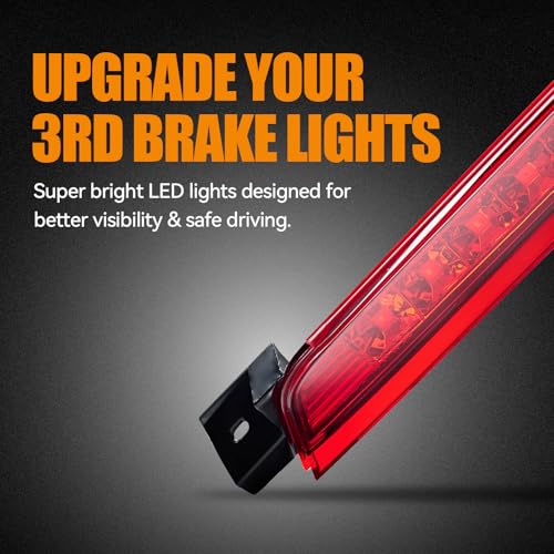 Image of Third 3rd Brake Light LED for 2010-2017 Chevy Equinox, High Mount Rear Brake Lights Assembly for 10-17 GMC Terrain, Waterproof Center Cab Lamp Stop Light (Red)