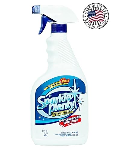 Sparkle Plenty Chandelier Cleaner Drip Dry Spray - Crystal Chandelier Cleaner Spray No Wipe - Spray Away Dust Remover - Crystal Cleaner - Cleans Delicate Glass, Figurine & Fine Collectible - 32 Fl Oz. #TOP11
