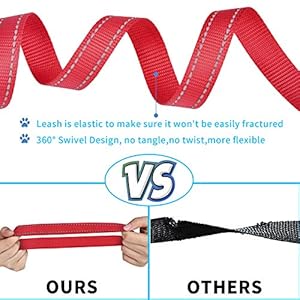   U-pick-Dual-Dog-LeashDouble-Dog-LeashShock-Absorbing-Reflective-Bungee-for-Two-Dogs360-Swivel-No-Tangle-Walking-Leash-with-Waste-Bag-Dispenser-Clicker