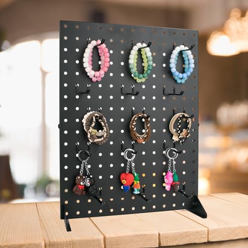 VACONICO Metal Pegboard Display Stand with 15 Peg Hooks, Tabletop Pegboard Shelf for Craft Shows & Fairs, Retail Stores, Vendors Arts and Crafts Finishing - 17x13 Inch & Black by VACONICO - Image 6