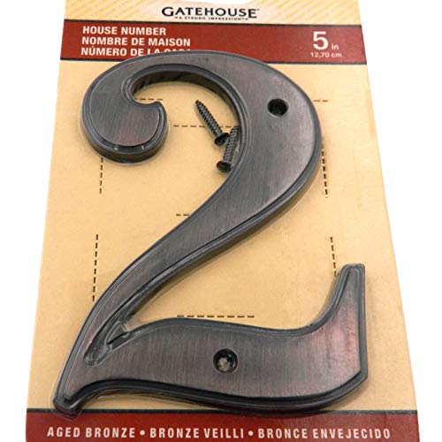 Gatehouse Aged Bronze 5" Metal House Address Number"2" #TOP1