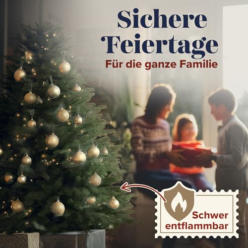 Weihnachtsbaum künstlich 150cm 100% PE Spritzguss - TESTSIEGER - Naturgetreu, dichte Zweige… – Ansicht 6