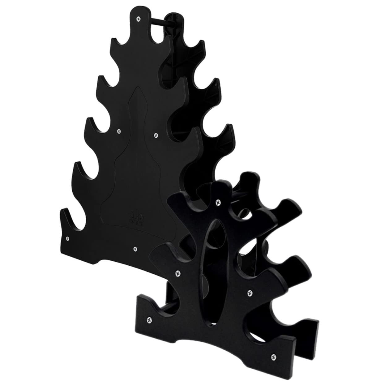 Supporto per Manubri 2 Pezzi in Plastica Nera Resistente, Scaffale Semplice per Attrezzi Palestra in Casa, Porta Pesi Compatto e Funzionale