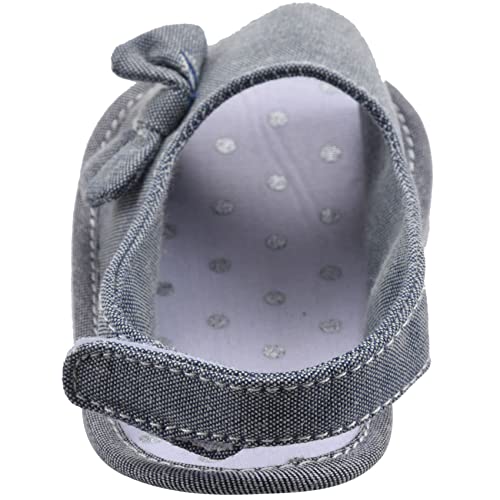 Newborn Toddler Girl Soft Sole Bowknot Sandals Shoes Baby Crib Cloth (0~6 Month, Grey)3