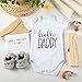 Surprise Pregnancy Announcements for Dad and Husband Pregnancy Test Keepsake Box Wooden Baby Announcement Box Hello Daddy Baby Bodysuit Infant Shoes Reveal Card Envelope Infant Gift Sets for Partner