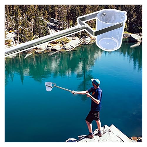 Campionatore telescopico per acqua con becher graduato, palo di campionamento extra lungo per pesca e rimozione detriti, ideale per impianti di produzione