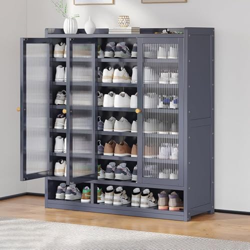 Generico Mobiletto Porta Scarpe, armadietti per corridoio, scaffale per Scarpe, Copri cassetti, Panca Pieghevole per Ingresso, mobiletto Porta Scarpe a Pavimento con Ante, Organizer a 8 Livelli per i