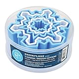 R&M International Snowflake Cookie and Biscuit Cutters, Assorted Sizes, Bright Colors, 5-Piece Set