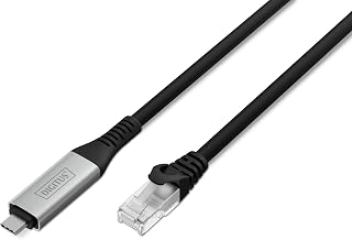 DIGITUS USB zu Ethernet Adapter – 2 m – USB-C zu RJ45 – 1 Gbit/s