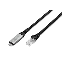 DIGITUS Cavo di Rete USB – Tipo-C a RJ45 – USB-C 3.2 Gen1 – 1 Gbit/s – 15 m – LSZH