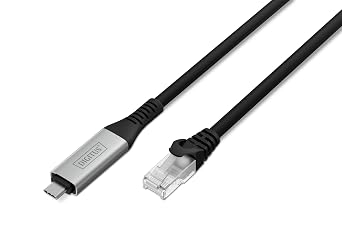 DIGITUS USB to Ethernet Adapter - 2m - USB-C to RJ45 - 1Gbps