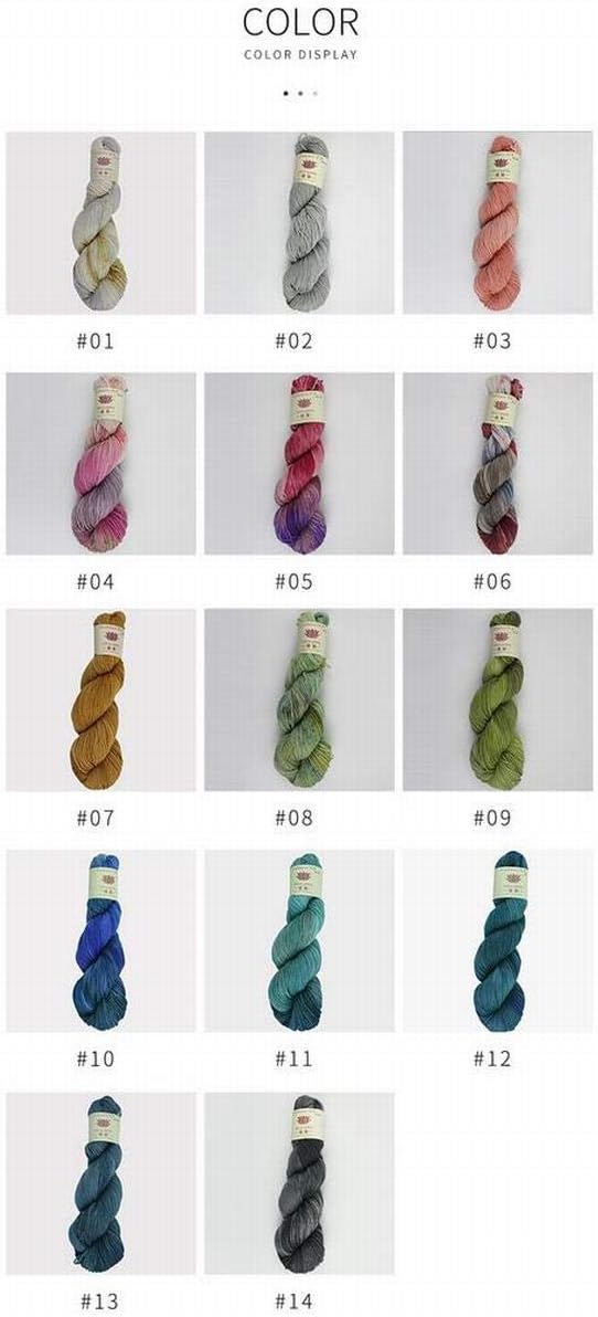 Lotus Yarns Handpainted 100% Cashmere DK Knitting Yarn Soft Fluffy Crochet Yarn Great for Baby Garments, Scarves, Hats and Craft Projects #04