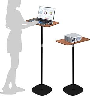 Stehpult Schreibtisch Höhenverstellbar, 46-120 cm Adjustable Computertisch Schwarz Verstellbares Mobile Stehpult, für Laptop, Projektor Büro Studie Arbeit Laptoptisch Höhenverstellbar
