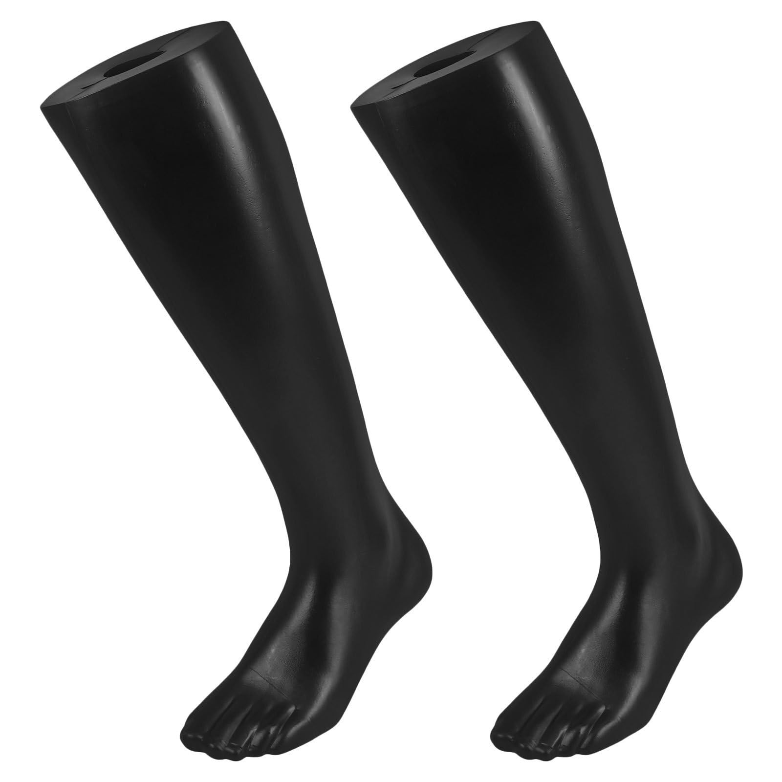 Présentoirs à chaussettes en plastique noir réalistes avec base stable | Lot de 2
