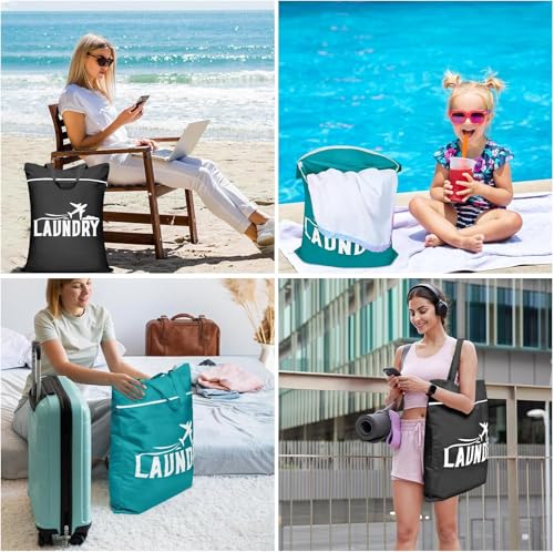 2PCS Travel Laundry Bags, Large Waterproof Dirty Clothes Bags Organizers with Handle - Image 2