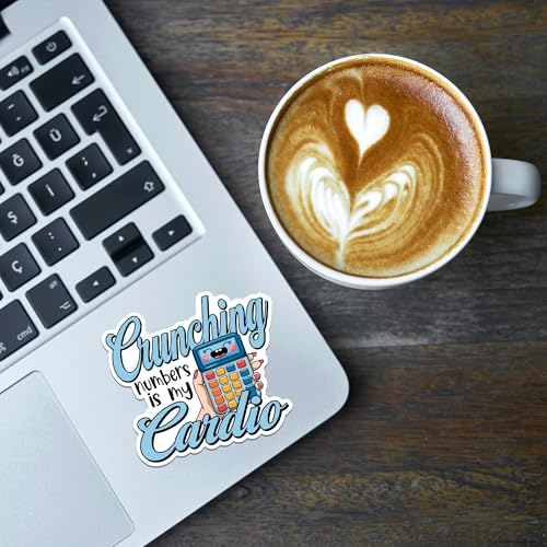 Image of Accountant Sticker 8 Pcs (Large Size) Vinyl Stickers Laptop Accounting Waterproof Decal for Car Bumper Water Bottle Notebook Window Birthday Decorations - Size 4 Inches