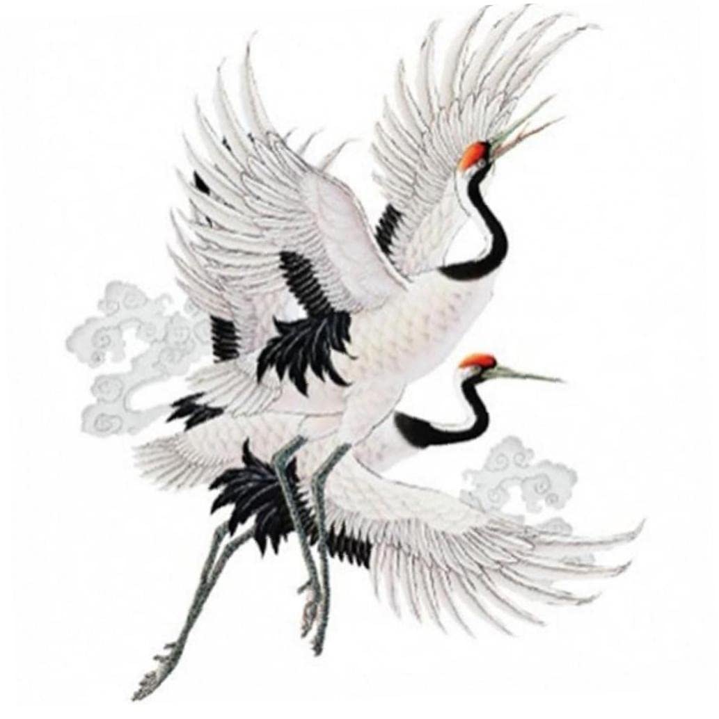 Pinicecore As Show Chinese Style Iron On Patches Bird Applique Fabric Repair Patch For Adult Clothes Jackets Backpacks