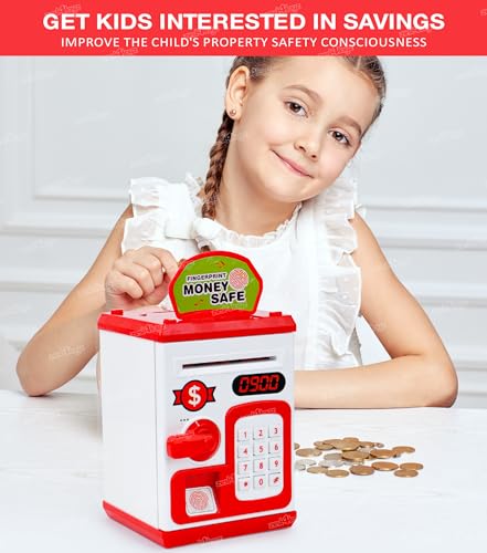 Image of Zest 4 Toyz Piggy Bank with Lock Code Money Saving Coin Bank Auto Cash Roller Gullak Birthday Return Gift for Kids(Red)