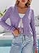 Arach&Cloz Women's Vacation Cropped Cardigan Open Front Tie Front Cute Crochet Linen Fashion Sweater Bolero Shrug Spring Beach Boho Casual Hawaii Lightweight Summer Trendy Tops 2026 Purple S