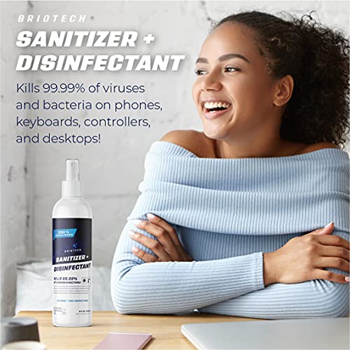 Briotech Sanitizer + Disinfectant, Kills 99.99% Of Viruses & Bacteria, Hocl Hypochlorous Spray, 0% Bleach 0% Alcohol, Food Contact Safe, Eliminate Non-Living Allergens & Remove Pet Odor (128 Fl Oz) #TOP2