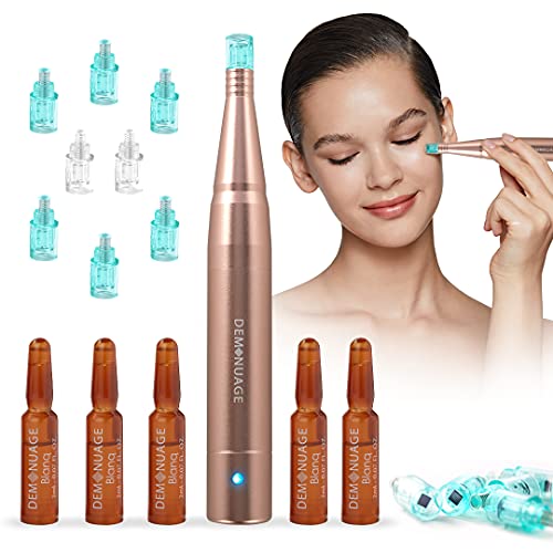 Deminuage 3-Speed NanoPen Lux Skincare Device Kit with Blanq Brightening Serum for Finelines, Wrinkles, Crow's Feet and Dark Circles Reduction