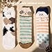 Loritta 3 Pairs Womens Fuzzy Socks Winter Warm Fluffy Soft Slipper Home Sleeping Cute Animal Socks,Cute Animal