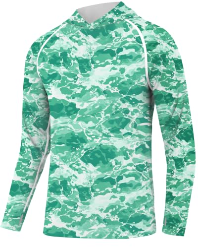 Image of FISHEAL Men's Camo Fishing Hoodie, UPF 50+ Long Sleeve Sun Protection Shirt