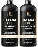 INFINA ESSENTIALS Batana Oil Shampoo and Conditioner Set | 16 fl oz Each | with Biotin & Tea Tree | Moisturizing, Strengthening & Nourishing Formula | Promotes Hair Growth and Thickness