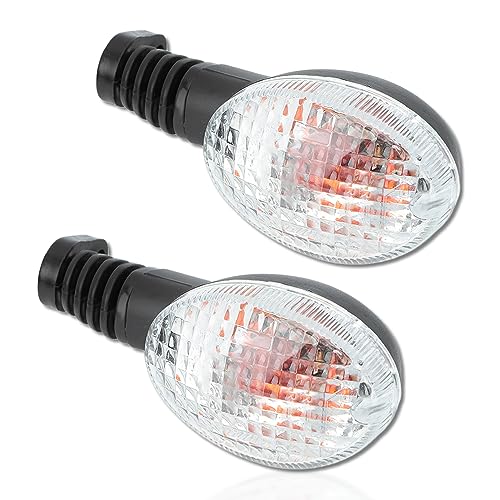 Akozon Motorcycle Turn Signal Light,2PCS Lamp Fit for Kawasaki Para Ninja 250 EX250 2008-2012 KLX 250SF 2009-2011 Motorcycle Modification (Black&White)